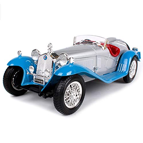 Hyzb Modelo Fundido a Troquel del Coche 1/18 Alfa Romeo Modelo de simulación de aleación de Coche clásico de época, Mini Toy Car, Azul Hyzb Modelo Fundido a Troquel del Coche 1/18 Alfa Romeo Modelo de simulación de aleación de Coche clásico de época, Mini Toy Car, Azul