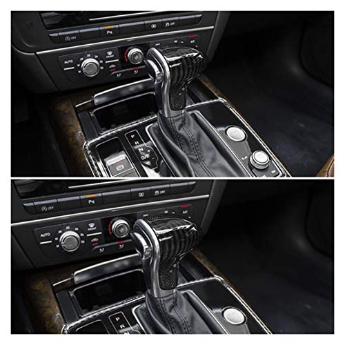 HZJA Perilla del Cambio Engranaje Real Fibra Carbono para Audi A4L A5 A7 A6L S6 S7 Q5 Q7 Cubierta Caja Cambio Marchas Palanca Cambios Palanca Palillo Cabeza Bola