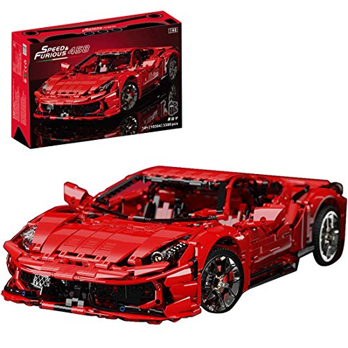 HZYM Technics - Coche deportivo 1:8 para Ferrari 458 Spider, 3380 piezas, modelo Supercar, juego de bloques de construcción compatible con Lego Technic HZYM Technics - Coche deportivo 1:8 para Ferrari 458 Spider, 3380 piezas, modelo Supercar, juego de bloques de construcción compatible con Lego Technic
