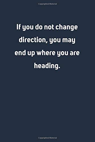 If you do not change direction, you may end up where you are heading: Lined Notebook
