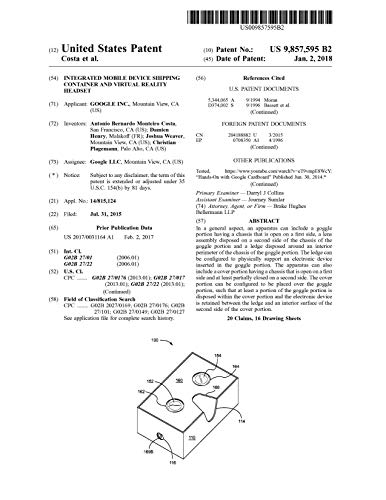 Integrated mobile device shipping container and virtual reality headset: United States Patent 9857595 (English Edition)