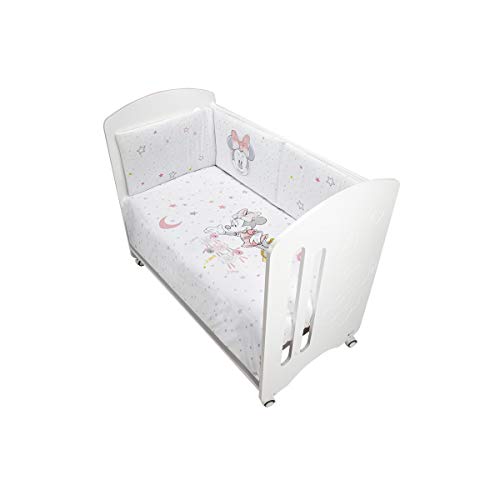 Interbaby, Mn002-02 - Funda Nórdica Disney Minnie Mouse Para Cuna, Blanco Y Rosa Interbaby, Mn002-02 - Funda Nórdica Disney Minnie Mouse Para Cuna, Blanco Y Rosa
