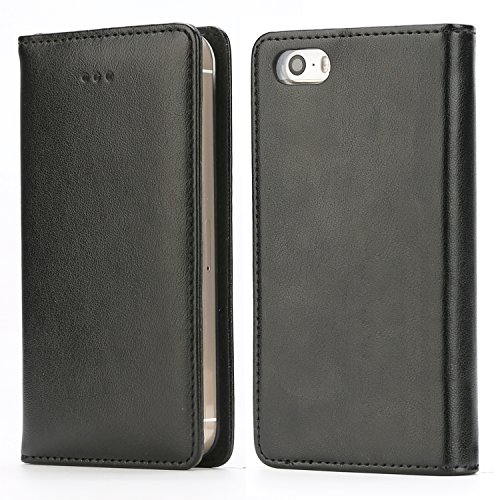 IPHOX Funda Compatible Con iPhone SE 2016 (No para 2020) / iPhone 5S / iPhone 5, Funda con Tapa de Cuero con Cartera en Folio Premium Para Apple iPhone SE 2016 / 5S / 5, Black/E IPHOX Funda Compatible Con iPhone SE 2016 (No para 2020) / iPhone 5S / iPhone 5, Funda con Tapa de Cuero con Cartera en Folio Premium Para Apple iPhone SE 2016 / 5S / 5, Black/E