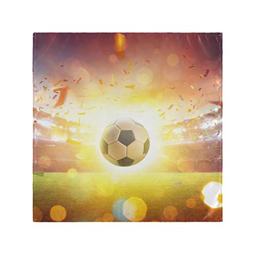 iRoad Servilletas de fútbol Victory Goal reutilizable para casa, hotel, comedor, boda, cocina, juego de 6 servilletas de mesa, 50 x 50 cm