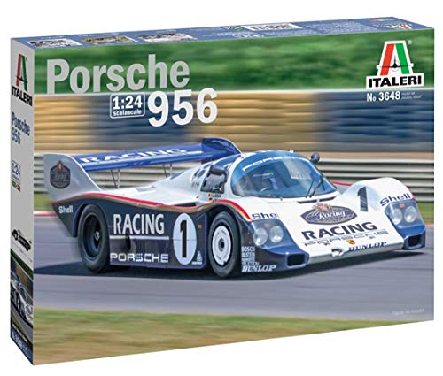 Italeri 3648S – 1:24 Porsche 956, maqueta, maqueta, construcción de Modelos, Manualidades, aficiones, Pegado, Juego de construcción de plástico.