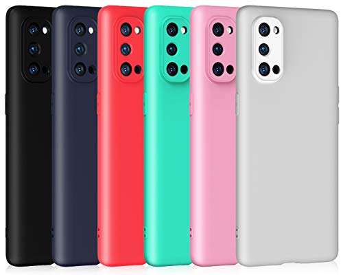 ivoler 6 x Funda para OPPO Reno4 Pro 5G / OPPO Reno 4 Pro 5G, Ultra Fina Carcasa Silicona TPU de Alta Resistencia y Flexibilidad (Negro, Azul Oscuro, Rojo,Verde, Rosa, Blanco)