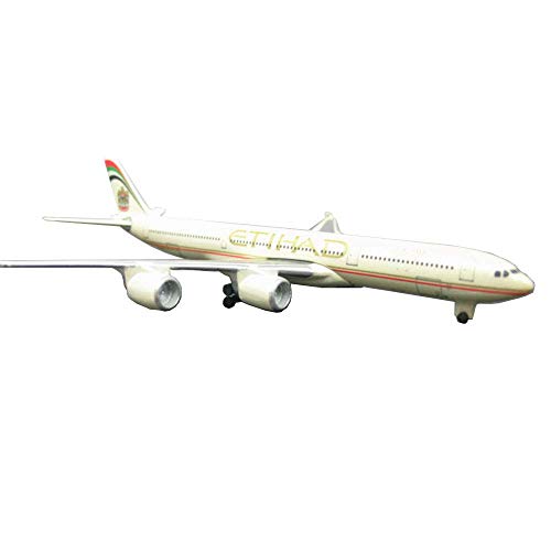 JHSHENGSHI Modelo de aleación de avión de Aire a Escala 1/600, avión de aviación Etihad Airways Boeing 777-300ER con Decoraciones de Soporte