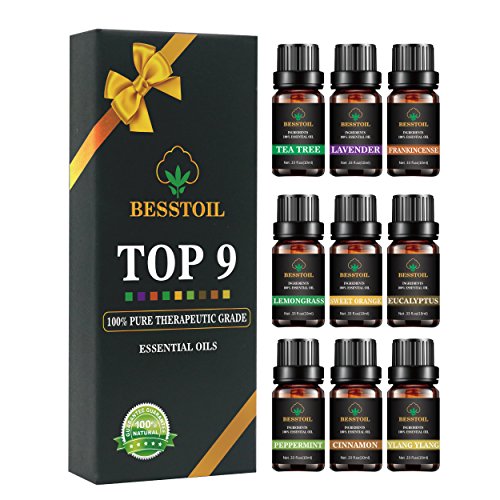 Juego de aceites esenciales de grado terapéutico TOP9 100%puro aromaterapia aromática Set de regalo