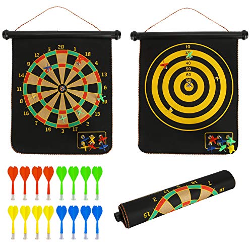 Juego de dardos magnético, juegos de dardos para para niños con 16 dardos magnéticos, juegos de juguete de seguridad, juego de mesa de doble cara, regalo divertido para niños y adultos Juego de dardos magnético, juegos de dardos para para niños con 16 dardos magnéticos, juegos de juguete de seguridad, juego de mesa de doble cara, regalo divertido para niños y adultos