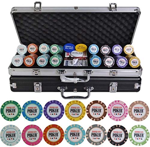 Juego de fichas de póker Casino Crown Poker Poker Fichas Set 100/200/300/400 / 500pcs / Set Texas Hold'em Baccarat Fichas con la Maleta de Aluminio y un paño de Mesa (Color: 400pcs Silver Box)