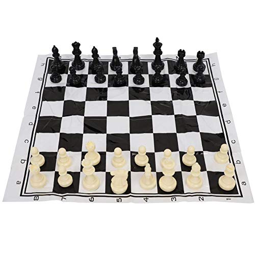 Juego de Tablero de Ajedrez, Juego de Piezas de Ajedrez Plástico Portátil Juego de Ajedrez Internacional Juego de Mesa de Entretenimiento Medieval para Niños Adultos,Blanco y Negro Juego de Tablero de Ajedrez, Juego de Piezas de Ajedrez Plástico Portátil Juego de Ajedrez Internacional Juego de Mesa de Entretenimiento Medieval para Niños Adultos,Blanco y Negro