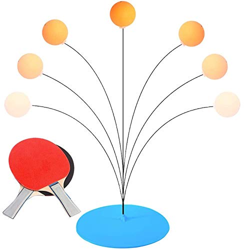 Juego de tenis de mesa de ping pong con elástico eje suave, 2 bates y 3 pelotas, juego de raquetas de ping-pong sin mesas equipo de entrenamiento para adultos y niños prevenir la miopía