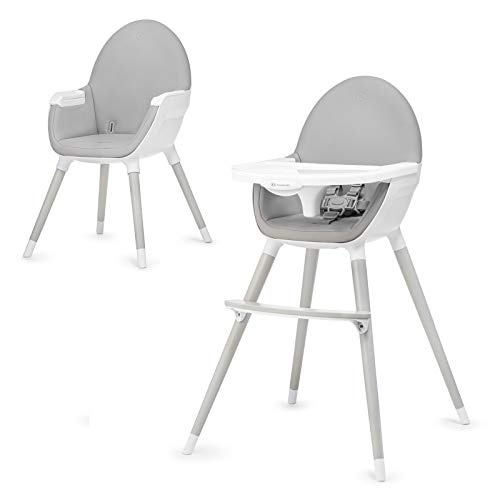 kk KinderKraft Trona Bebé 2 en 1 FINI, Silla Infantil, Ajustable, Segura, Blanco Gris (KKKFINIGRYLEG0)