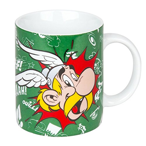 Könitz Asterix & Obelix Asterix-Paff - Taza de café (porcelana, 11,5 x 8,2 x 9,4 cm, en caja de regalo), multicolor
