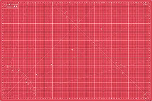 La Canilla Base de Corte Autocicatricante Patchwork A1 (90x60cm y 36x24") 5 Capas con Cuadrícula, para Costura y Manualidades (Rojo)