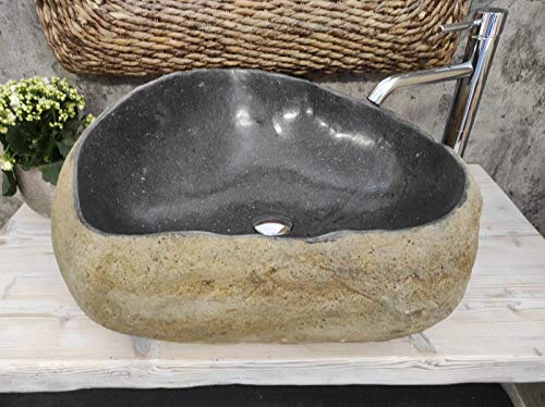 Lavabo de piedra 1ª elección Formato XXL 162 Medida 63x50 cm Altura 24-27 cm Fotos reales del lavabo lavabo de baño fregadero baño fregadero baño de apoyo