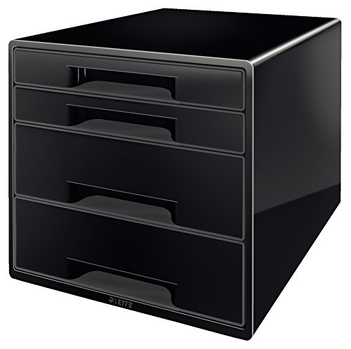 Leitz Buc de 4 cajones, organizador de escritorio, Negro/Gris, Dual Colour, 52521095 Leitz Buc de 4 cajones, organizador de escritorio, Negro/Gris, Dual Colour, 52521095
