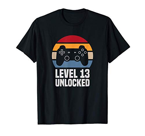 Level 13 Unlocked 13º Cumpleaños 13 Años Videojuego Camiseta