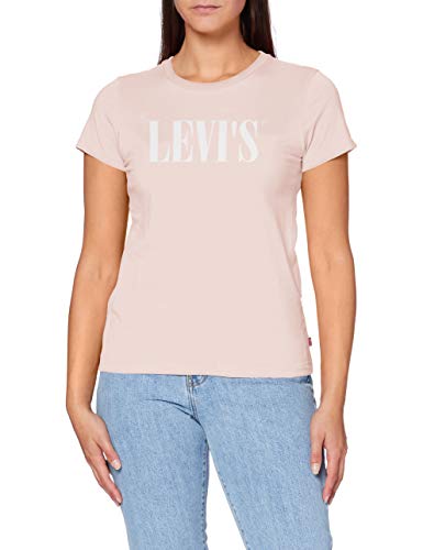 Levi's The Perfect tee Camiseta, Serif Logo Sepia Rose, Large para Mujer