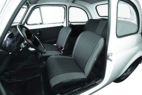 Lid Long - Par de fundas de asiento para Fiat 500 Epoca, color negro