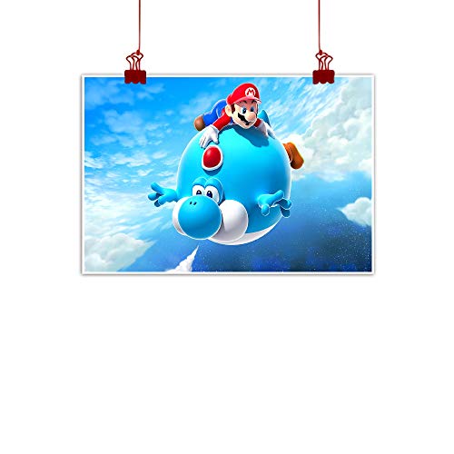 Lienzo decorativo para pared, diseño de Mario Art Py, decoración de dormitorio, Super Mario Galaxy 2, para niños, sin marco, 71 x 50 cm