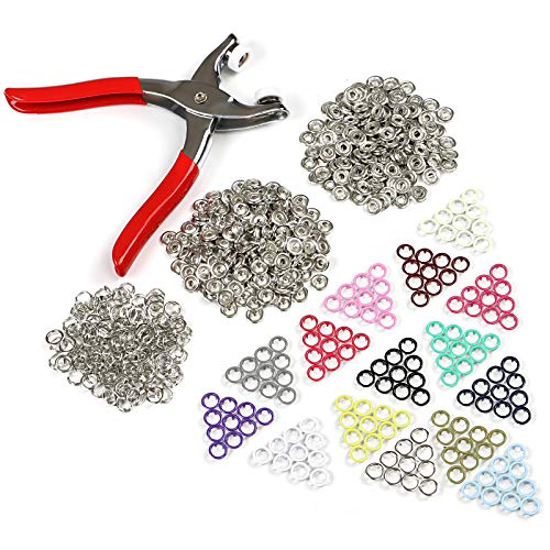 LIHAO Juego de Corchetes Metálicos Presión Snaps Metálicos con Alicates Costura (150 Corchetes, 15 Colores) LIHAO Juego de Corchetes Metálicos Presión Snaps Metálicos con Alicates Costura (150 Corchetes, 15 Colores)