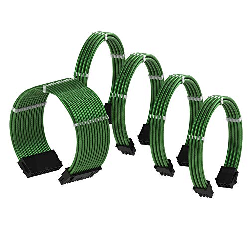 LINKUP - Cable con Manguito - Prolongación de Cable para Fuente de Alimentación con Kit de Alineadores┃1x 24P (20+4) MB┃2X 8P (4+4) CPU┃2X 8P (6+2) GPU┃30CM 300MM - Verde Metalizado LINKUP - Cable con Manguito - Prolongación de Cable para Fuente de Alimentación con Kit de Alineadores┃1x 24P (20+4) MB┃2X 8P (4+4) CPU┃2X 8P (6+2) GPU┃30CM 300MM - Verde Metalizado