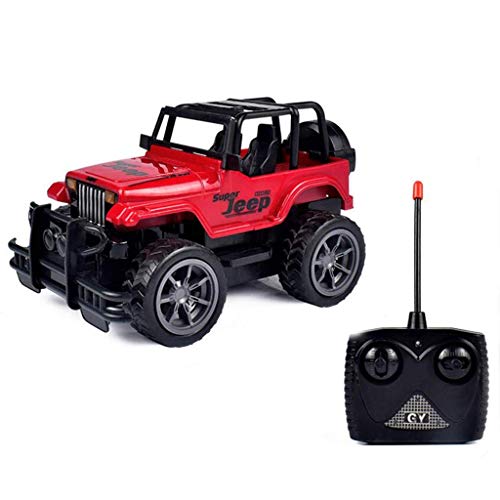 LIUCHANG Modelo de Coche RC Jeep Campo a través Coche teledirigido CrawlerBig pie Jeep R/C del vehículo (Escala 1:24) Exclusivo de Colección Modelo (Color: Rojo) liuchang20