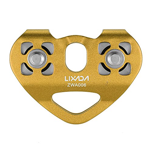 Lixada Polea Doble 30KN con Rodamiento Polea para Escalada Espeleología Cables de Acero Trabajos en Altura Rescate Lixada Polea Doble 30KN con Rodamiento Polea para Escalada Espeleología Cables de Acero Trabajos en Altura Rescate