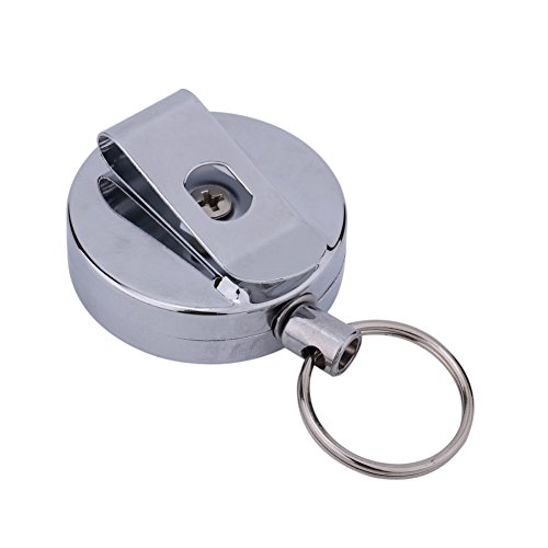 Llavero con Cinturón, Recoil Llavero con Cadena para Cinturón con Función de Cuerda de Acero Inoxidable de 60 Cm y Funciones de Clip para Cinturón, Adecuado para Pases de Seguridad, Llaves y Herramien Llavero con Cinturón, Recoil Llavero con Cadena para Cinturón con Función de Cuerda de Acero Inoxidable de 60 Cm y Funciones de Clip para Cinturón, Adecuado para Pases de Seguridad, Llaves y Herramien