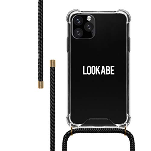 LOOKABE - Funda Compatible con iPhone 11 Pro MAX, Carcasa con Cuerda (Black)