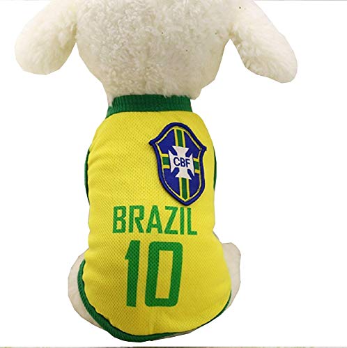 Lovelegis Disfraz de fanático - Equipo de fútbol - microbist - ultrà - Brasil - Perro - XS - Idea de Regalo para cumpleaños