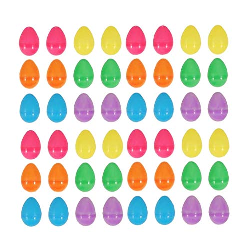 lulongyansf 48pcs Pascua Fillable Huevos plásticos Sorpresa Huevos de Pascua por conservar donaciones Creme 5.5 * 4cm Juguetes y Juegos Coloridas