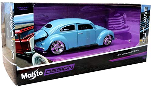 Maisto MI31023LB Volkswagen Beetle Custom Blue 1:24 MODELLINO Die Cast Model Compatible con