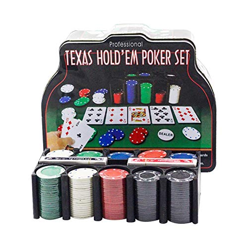 Maletín de Póker Aluminio con Fichas Poker Chips, Profesional Juego Set de Poker Casino Gramos Tarjetas, póquer, Set, fichas de póquer, Maletas, fichas