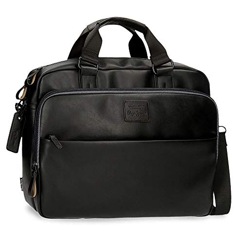 Maletín para Portátil 15.6" Pepe Jeans Pepe Jeans Vegan Negro, 40 x 30 x 8 cm Maletín para Portátil 15.6" Pepe Jeans Pepe Jeans Vegan Negro, 40 x 30 x 8 cm