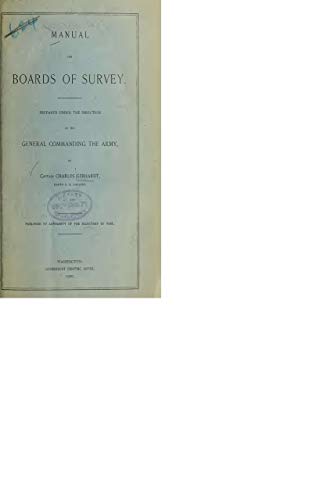 Manual For Board Of Survey 1900 (English Edition)