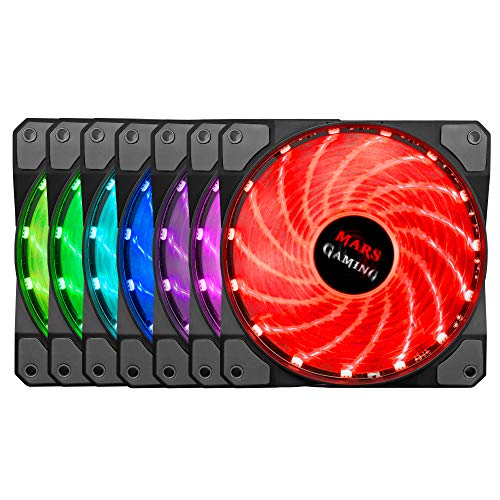 Mars Gaming MFRGB, Ventilador para Ordenador, Ultrasilencioso, RGB, Negro