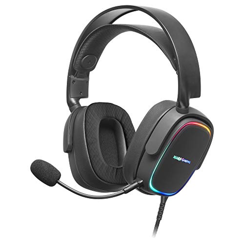 MARSGAMING MHAX Negro, Auriculares RGB Multiplataforma con Mic extraíble, 53 mm HiFi, Grande MARSGAMING MHAX Negro, Auriculares RGB Multiplataforma con Mic extraíble, 53 mm HiFi, Grande