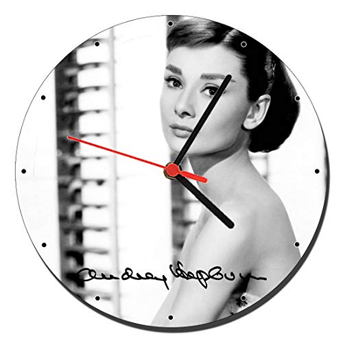 MasTazas Audrey Hepburn Reloj de Pared Wall Clock 20cm