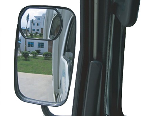 meioro 360 ° Girar El Espejo Del Punto Ciego Del Camión, Vidrio HD Ajustable Espejo Convexo Gran Angular Espejo Retrovisor Lateral Para Cualquier Camión y Autobús Stick Fit (Paquete de 2pcs)