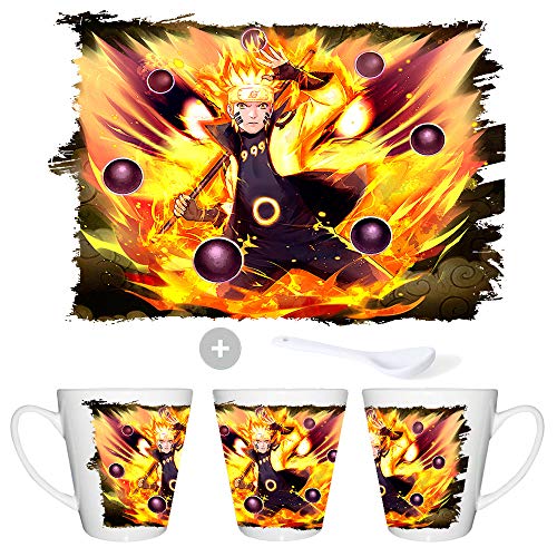 MERCHANDMANIA Taza CONICA Naruto Aura Zorro Nueve Colas Conic mug