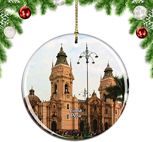 Mesllings Centro Histórico Lima Perú Árbol de Navidad Adorno Colgante Decoración Colgante Decoración Viaje Ciudad Recuerdo Colección de Porcelana Doble Cara 7.6 cm Mesllings Centro Histórico Lima Perú Árbol de Navidad Adorno Colgante Decoración Colgante Decoración Viaje Ciudad Recuerdo Colección de Porcelana Doble Cara 7.6 cm