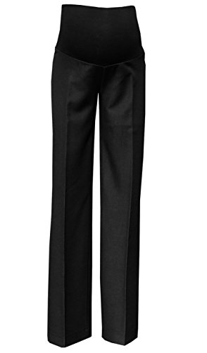 Mija – Pantalones de maternidad clásicos elegantes formales a medida Sobre la barriga 1011A (EU 42 / Entrepierna 80cm, Negro antracita)