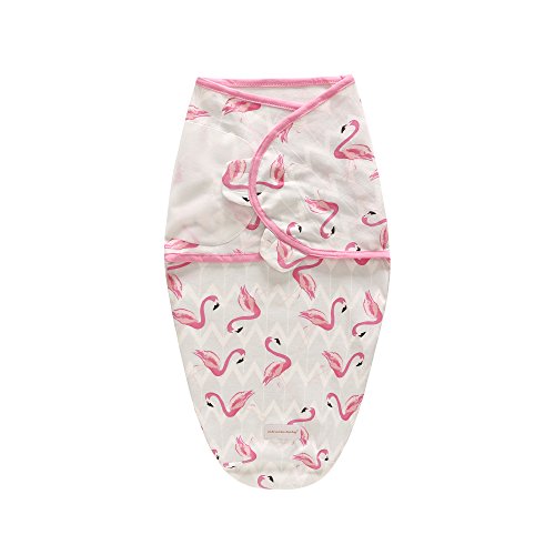 Miracle Baby Swaddle Blanket,Manta Envolvente para Bebé，Swaddle Wrap 100% Algodón,Saco de Dormir Bebe Recién Nacidos (3-6M, flamenco ondulado)