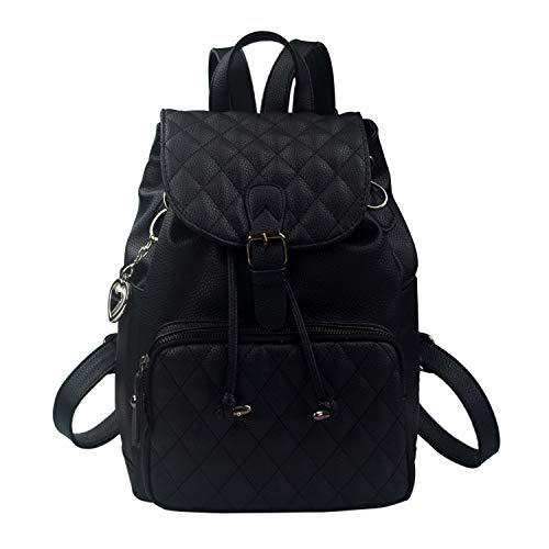 Mochila de PU para mujer, impermeable, antirrobo, bolsa de hombro, mochila para estudiantes, mochila para ir de compras, M, negro Mochila de PU para mujer, impermeable, antirrobo, bolsa de hombro, mochila para estudiantes, mochila para ir de compras, M, negro