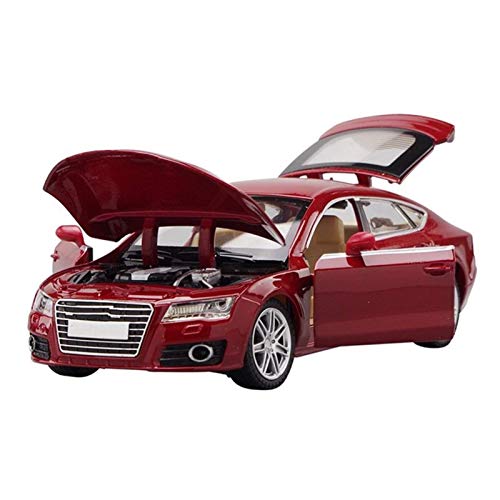 Modelo Coche 1:24 Simulación para Audi para A7 Coupé Modelo de aleación de cuatro puertas y luz de juguete de juguete de juguete Diecast Vehículo Colección de regalo para niños Regalo (Color: Rojo) pe