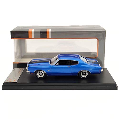 Modelo de coche de marca Premium 1/43 para Chvrolet Chevelle SS 1970 azul/verde Diecast modelos de coche limitado Auto Toys Classic Collection regalo (color: azul)