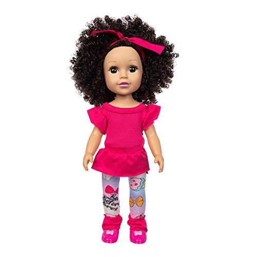 Muñeca de simulación para bebé, 35 cm, de Vinilo, Impermeable, Realista, Suave, Piel Negra, para niños, educación temprana,Lindo Cabello Rizado Regalos para niños muñeco Bebe