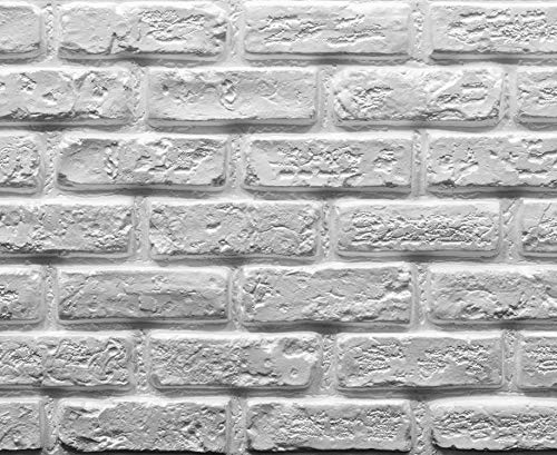 Muroform - Panel de ladrillo falso construido con poliestireno blanco pintable, 150 cm x 50 cm x 2 cm